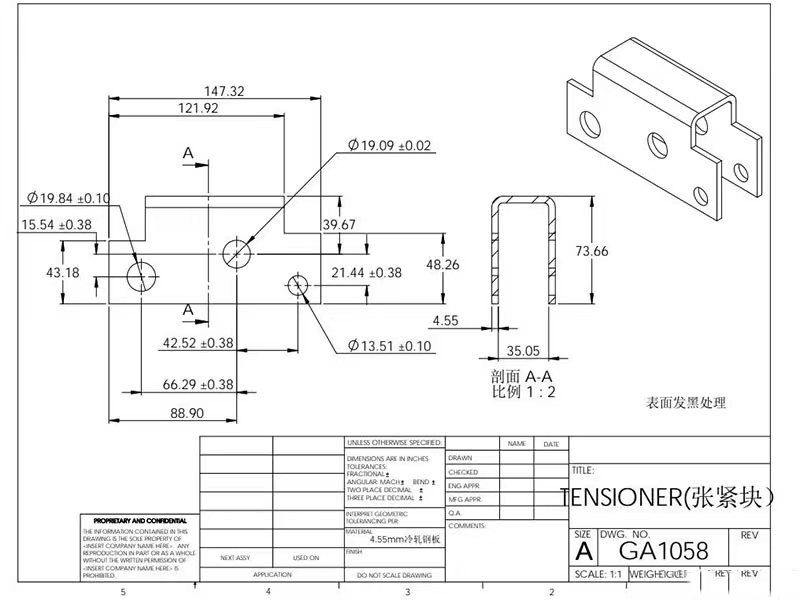 东莞万江天骄职校CAD机械图学生作业图