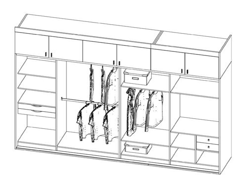 东莞万江天骄职校暑假衣柜侧面图